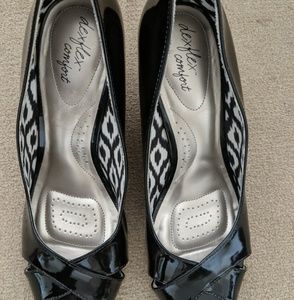 Dexflex Comfort Black Sandal Wedges